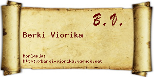 Berki Viorika névjegykártya